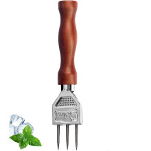 Ice Pick Stainless Steel Ice Chisel with Ergonomic Wooden Handle for Bar Kitchen Camping
