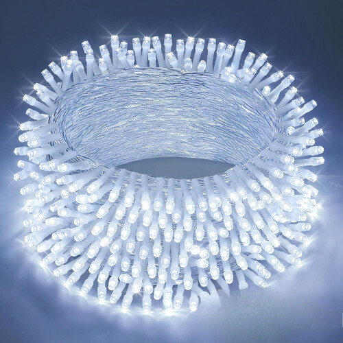 200 LED String Lights Cool White with Twinkle Effect for Indoor Outdoor Use, Clear Flexible Wire 1