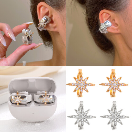 Stylish Earphone Cuff Comfortable Earphone Clip Star Shape-Gold 2