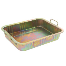 Oil Drain Pan, RustResistant Galvanized Metal Tray for Cars, MultiVehicle Garage Floor Protection, 500x380x95mm