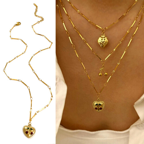 Unique Design Neck Chain Adjustable Necklace-Golden cherry 2