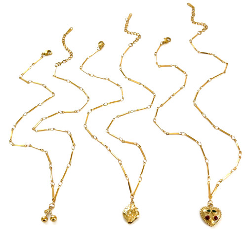Unique Design Neck Chain Adjustable Necklace-Golden cherry 1