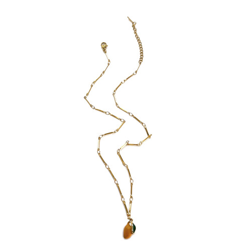 Assorted Fruit Design Adjustable Chain Necklace-Golden mango