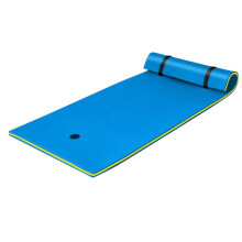 3Layer TearProof Floating Water Mat for Sea Sports and Relaxation, Large Blue Island Pad
