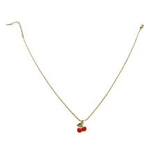 Trendy Fruit Inspired Pendant Necklace Jewelry-Small cherry
