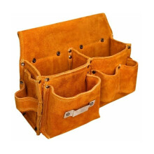 Crios Uirlisí Déantúsaíochta Leathair Ardchaighdeáin, Inchoigeartaithe le Sé Phóca, Foirfe do Shiúinéirí, Leictreoirí, agus Ceirdeanna