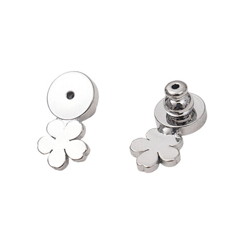 Nonslip Earring Anchors Gold Silver Silicone-Silver Flowers