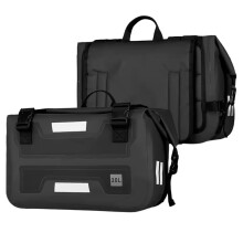 Waterproof Motorcycle Tail Bag with Large Capacity, Universal Rear Seat Saddle Bag Black