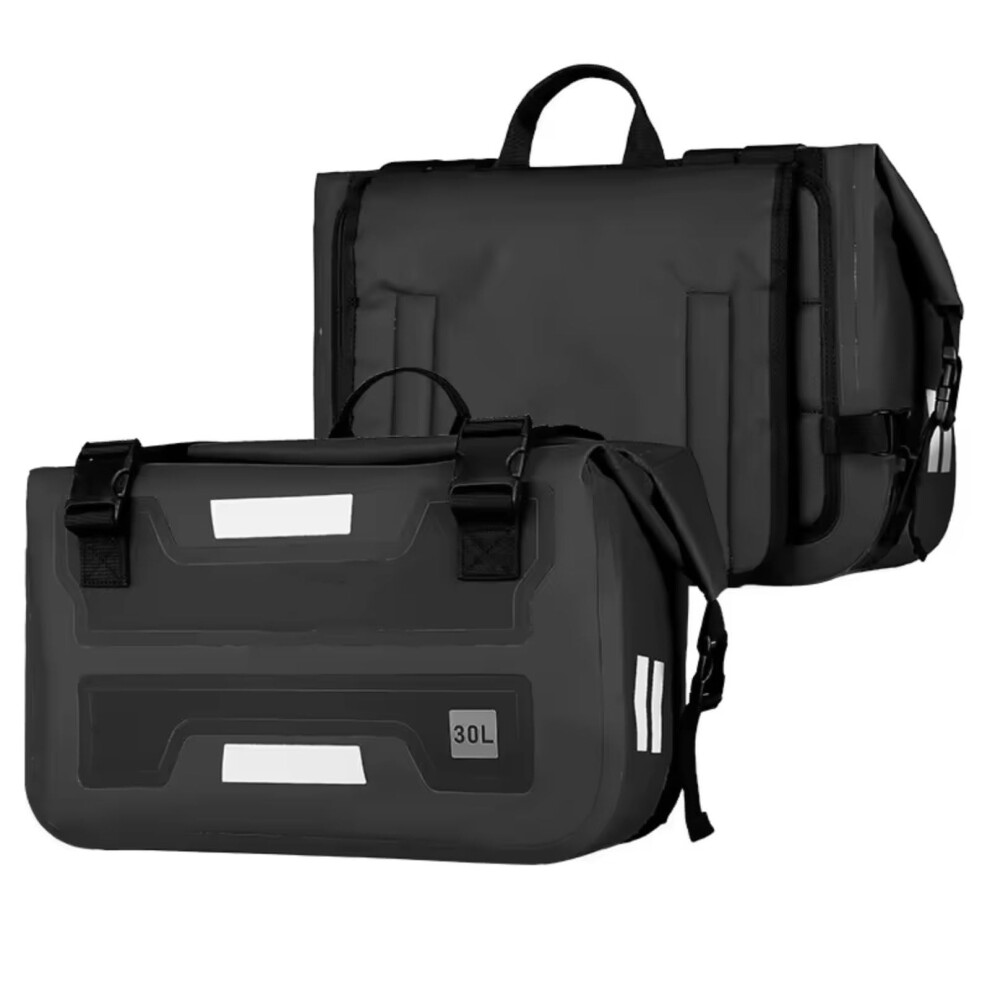 Waterproof Motorcycle Tail Bag With Large Capacity, Universal Rear Seat Saddle Bag Black 9119770678126