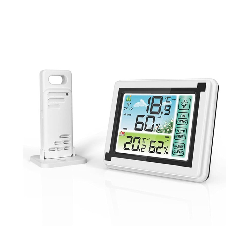 Digital Thermometer Hygrometer Indoor Outdoor Weather Station With Clock Backlight And Magnetic Mount 9001264916268
