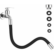 Easy Installation Wall Mounted Faucet with Spray Head, 360 Degree Flexible Swivel Spout, Solid Brass Construction & Drip-Free Performance, for Kitchen