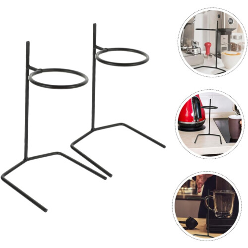 2pcs Stainless Steel Coffee Dripper Stand Reusable Filter Cup Holder for Compact Brewing 2