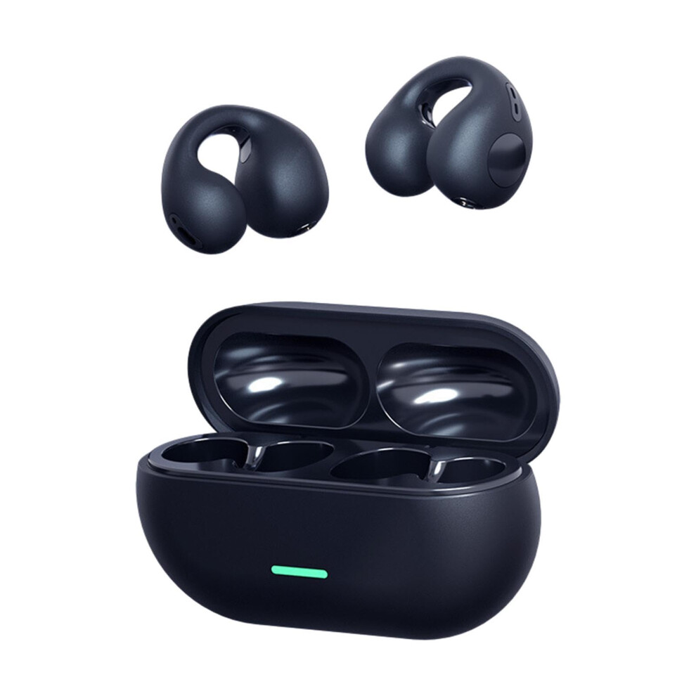Open Ear Headphones, 4.5Hour Battery Life, Clipon Earbuds, Sweatproof Bone Conduction Wireless Headphones, Black 9001264916589