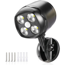Swivel Base Lighting Solution for Outdoor Security, Motion Sensor Light Outdoor with Battery Operated Wireless Spotlight, Waterproof Motion Detector w