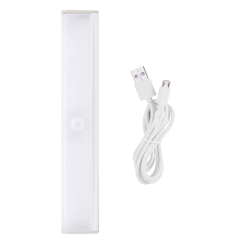Battery Operated Led Light With Motion Sensor, Pir Motion Detection Light For Under Cabinet Closet Stairway, Rechargeable Led Lamp With Magnetic Strip 9454554026640