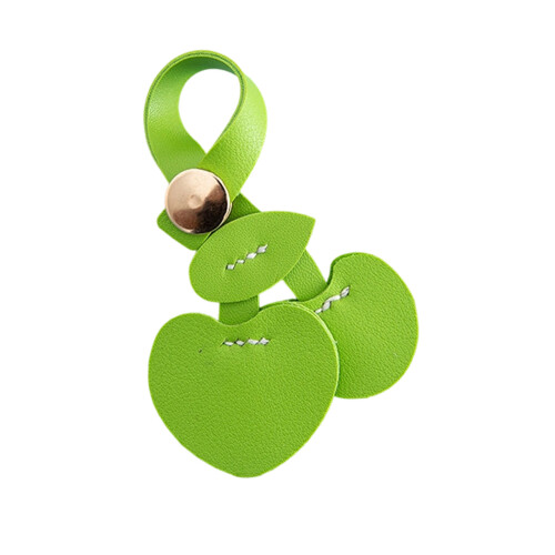 Cute Cherry Heart Keychain PU Leather Bag Charm Creative-3