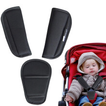 3 Pack Baby Shoulder Strap And Crotch Harness Pads Set For All Car Seats Stroller Black Car Seat Belt Pad Covers