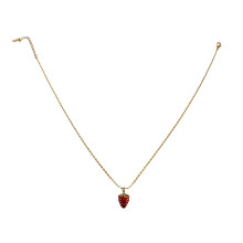 Stylish Themed Necklace Adjustable Chain Length-Red Strawberry