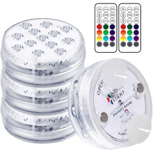 Luci LED sommergibili per la decorazione della piscina, luce LED subacquea RGB multicolore a batteria con telecomando per vasche da bagno e acquari.