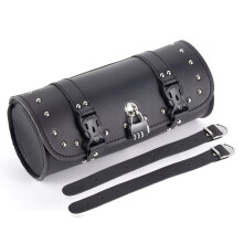 Motorcycle Saddle Bags Waterproof PU Leather Side Panniers with Expandable Storage and Strap