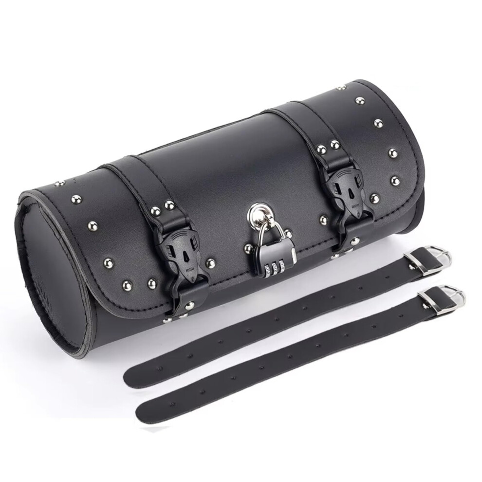 Motorcycle Saddle Bags Waterproof Pu Leather Side Panniers With Expandable Storage And Strap 9001264916664
