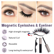 Kit gene magnetice și creion de ochi, gene reutilizabile, gene false 3D cu creion magnetic și pensetă, gene ușoare cu aspect natural, fără