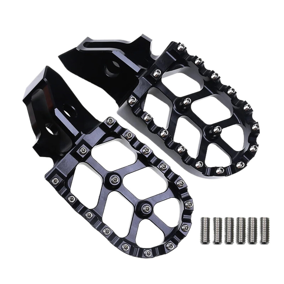 Foot Pegs Aluminum Alloy Wide Motorcycle Pedals 150Kg Load For Surron Ultra Bee Black 9189345578236