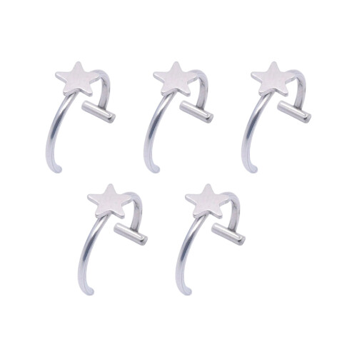 Imitation Lip Rings Without Piercing Clip-Five pointed star st