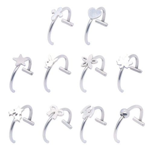 Imitation Lip Rings Without Piercing Clip-Five pointed star st 1