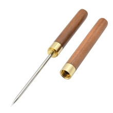 9 Inch Stainless Steel Ice Pick with Wooden Handle and Sheath for Bartenders, Kitchen and Camping