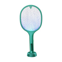 Mata-mosquitos recarregável, 2 em 1, elétrico, com tela de segurança e luz UV para controle de pragas seguro e conveniente em ambientes internos e