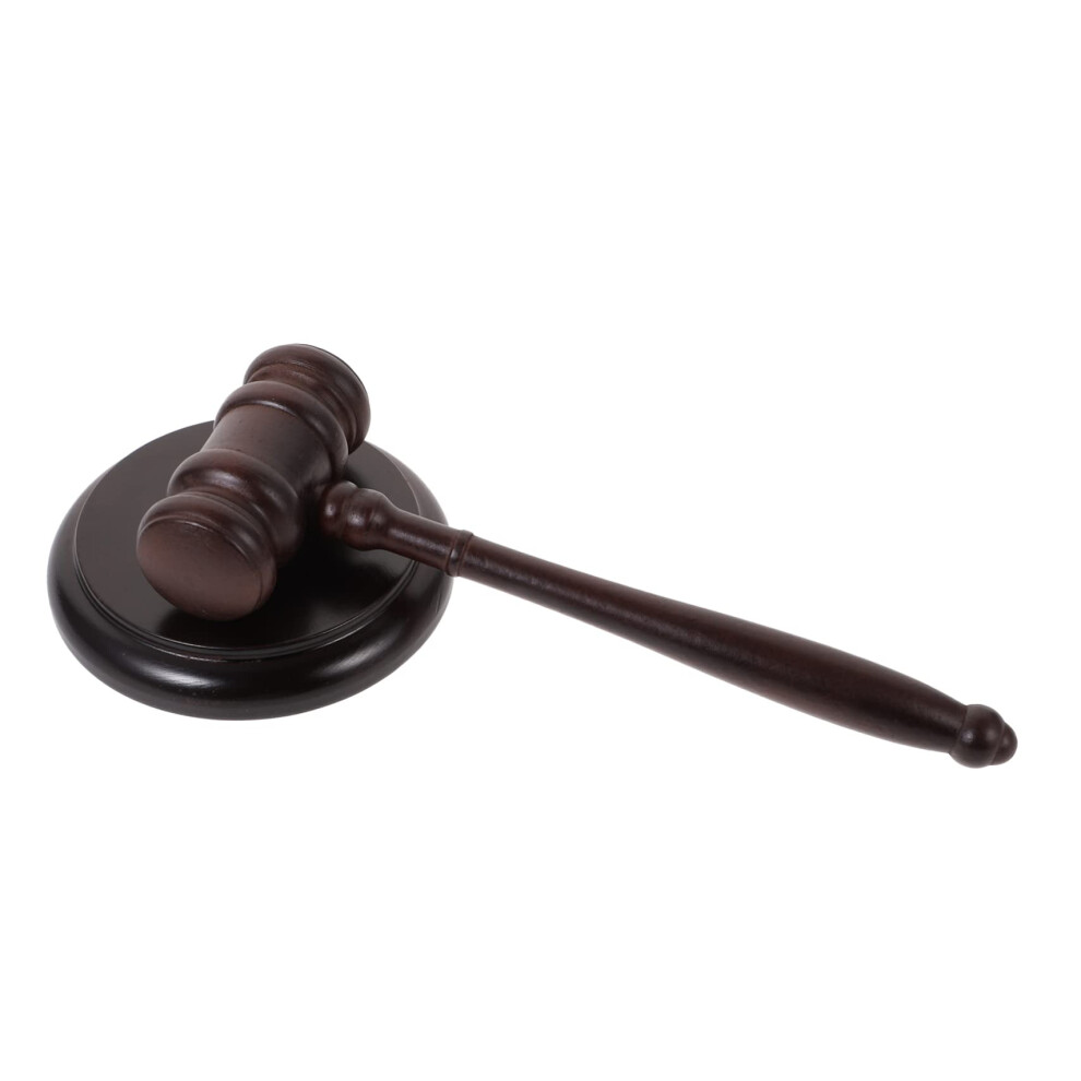 Wooden Judge's Gavel And Block Multifunctional Auction Hammer With Base For Roleplay Courtroom Training And Meeting 9001264915209
