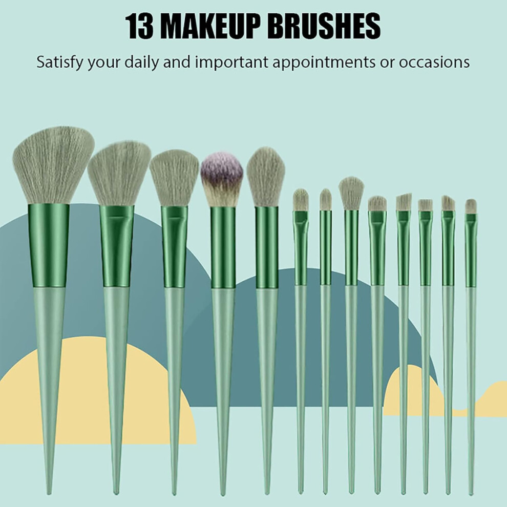 Professional Quality Makeup Brushes, Vegan Cruelty-Free Synthetic Bristles, 13-Piece Multifunctional Brush Set for Flawless Application
