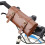 Motorcycle Handlebar Bag  Leather Handmade Saddlebag Fork Bag Roll Storage With Straps Brown 5