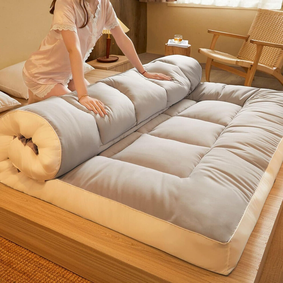 Japanese Floor Mattress Foldable Futon Mattress, Thick Tatami Mat, 150x200cm, Breathable Floor Bed, Camping Bedding