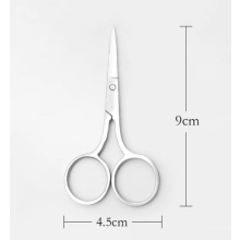 Ciseaux professionnels multicolores antirouille pour la coupe des cheveux, le soin du visage, du nez et des sourcils, lames rondes de 9,3 cm en acier