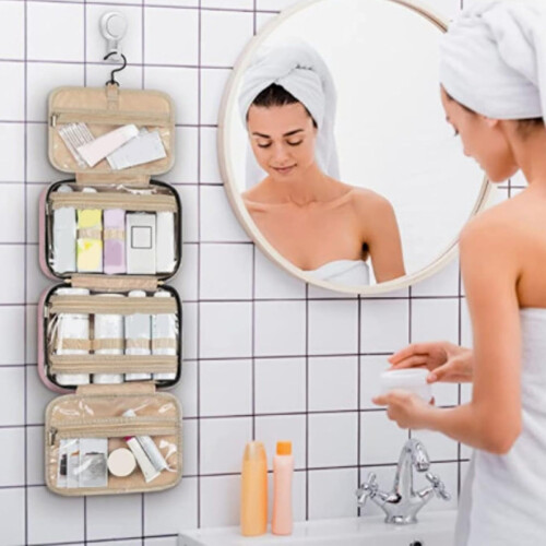 Αξεσουάρ Ταξιδιού Essentials, Κρεμαστό Τσάντα Τουαλέτας με Γάντζο για Γυναίκες 1
