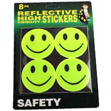 Reflective Stickers Self Adhesive Smiley Face for High Visibility Cycling Safety Reflective Decals 2-Inch Size