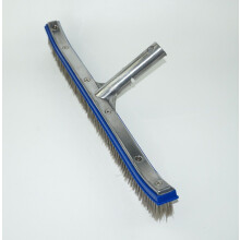 18 Inch Stainless Steel Bristle Pool Cleaning Brush with Aluminum Back for Algae Removal