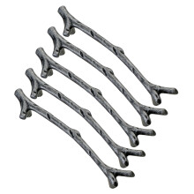 Skuffeknopper med kvistgren, antik bronze skabsgreb til rustikke dekorative møbler, massive zinklegeringsgreb til at forbedre dit opholdsrum (5 stk.)