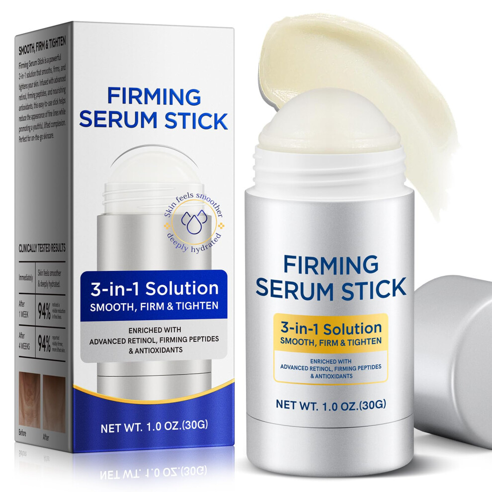 Retinol Serum Stick 3in1 Face and Neck AntiAging Formula Smooths Fine Lines and Firms Skin 1oz