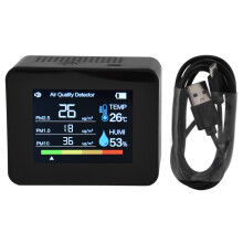 Professional Co2 Detector For Home And Office, Multi-function Indoor Monitor With Sound Alarm For Pm2.5 Exceeding Limit Value, Real-time Data Update F