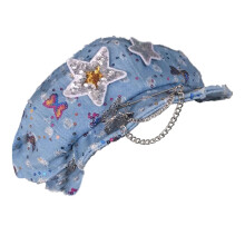 Béret en forme de nuage, chapeau octogonal en forme-Argent
