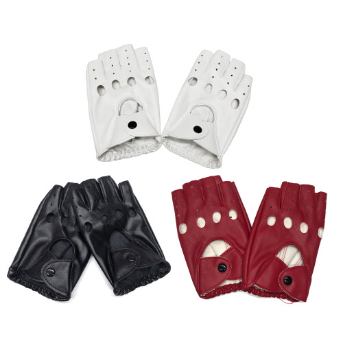 Damen Halbfingerhandschuhe Punk Rock Night Out-Schwarz 1