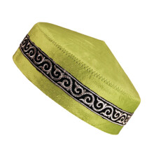 Casquettes de crâne rondes unisexes douces-Fil d'argent vert
