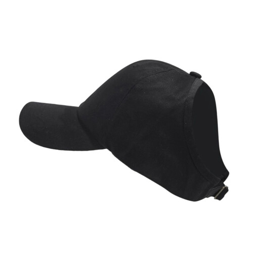 Casquette de Baseball à dessus ouvert pour queue de cheval,-Noir