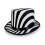 Black White Themed Magicians Hat-Black and white stri 1