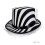 Black White Themed Magicians Hat-Black and white stri 4