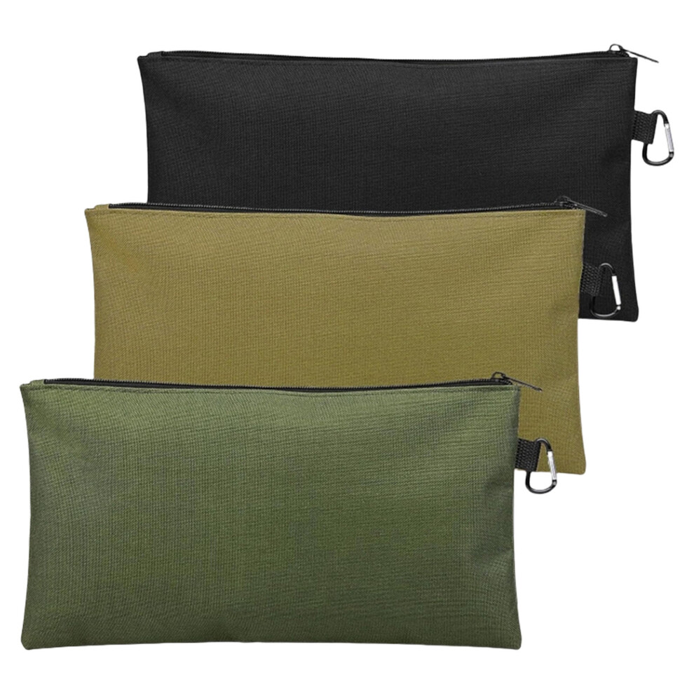3Pcs Tool Bag Tool Pouch Zipper Bag Tool-Black And Green Card 7704000493116