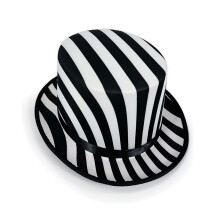 Getextureerde stof Jazz Age kostuumhoed-Zwart-witte stri